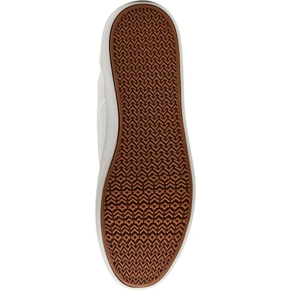 Men's White Fabric Round Toe Lace-up Rubber Sole Lightweight Fashion Sneakers - Picture 4 of 6